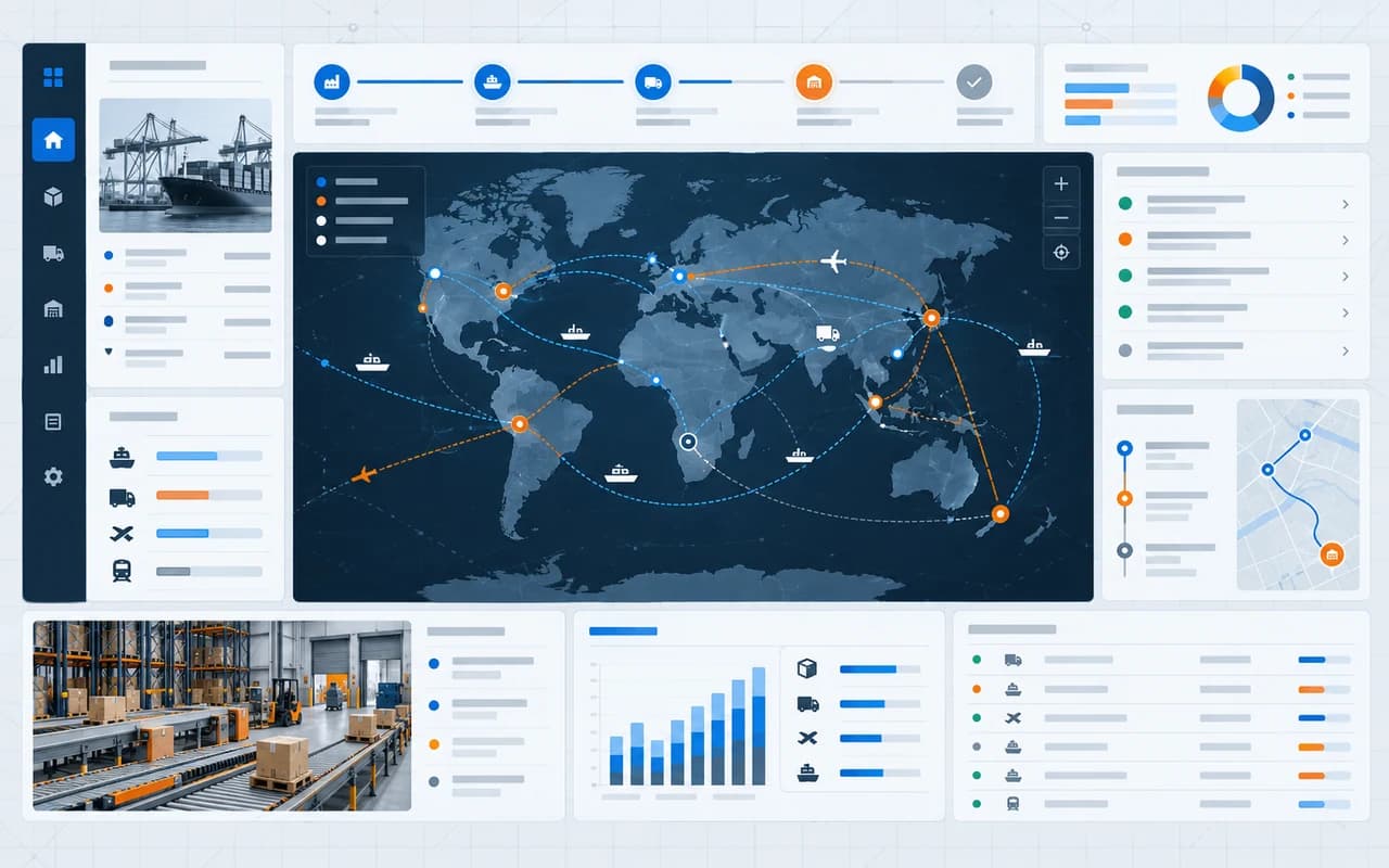Generated concept visualization of the Project Atlas logistics platform