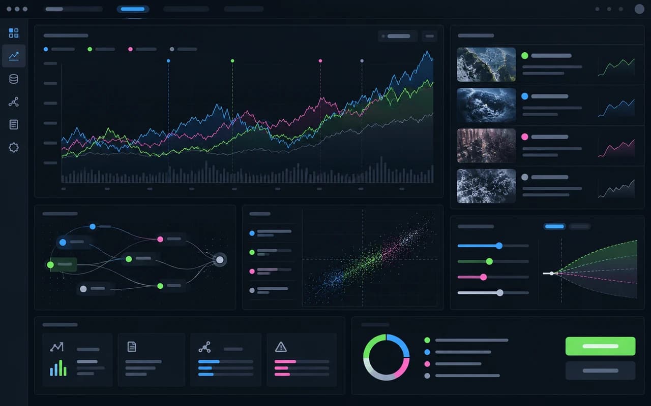 Generated concept visualization of the Signal Lab intelligence workspace