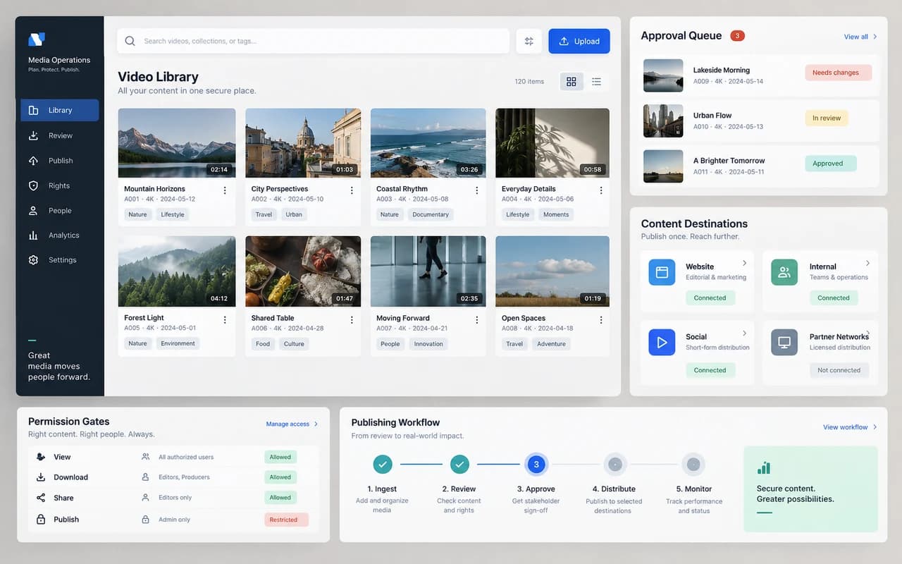 Generated concept visualization of the Tebeo media operations workspace