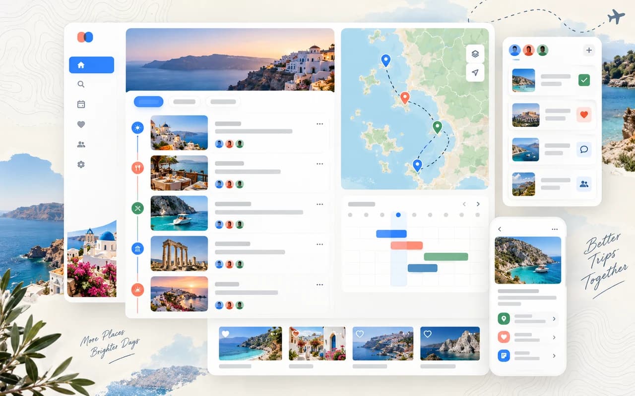 Generated concept visualization of the TripSync collaborative travel planner
